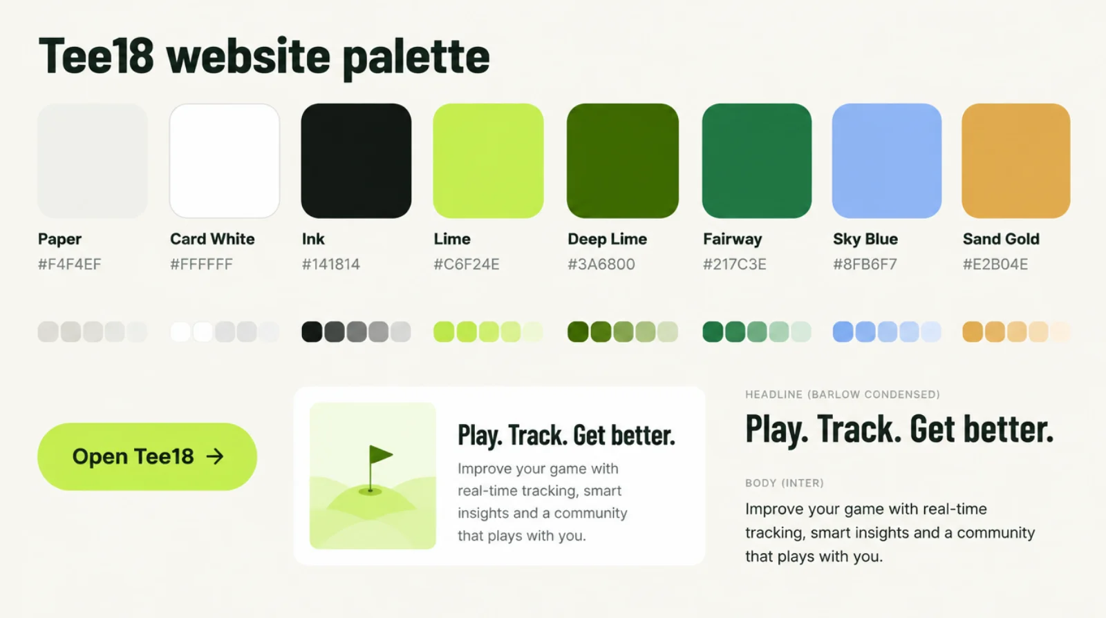 Tee18 website palette